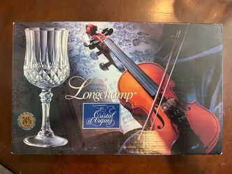 8 NIB Vintage Longchamp Cristal d’Arques wine glasses