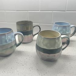 4-Count Iridescent Stoneware Coffee Mugs