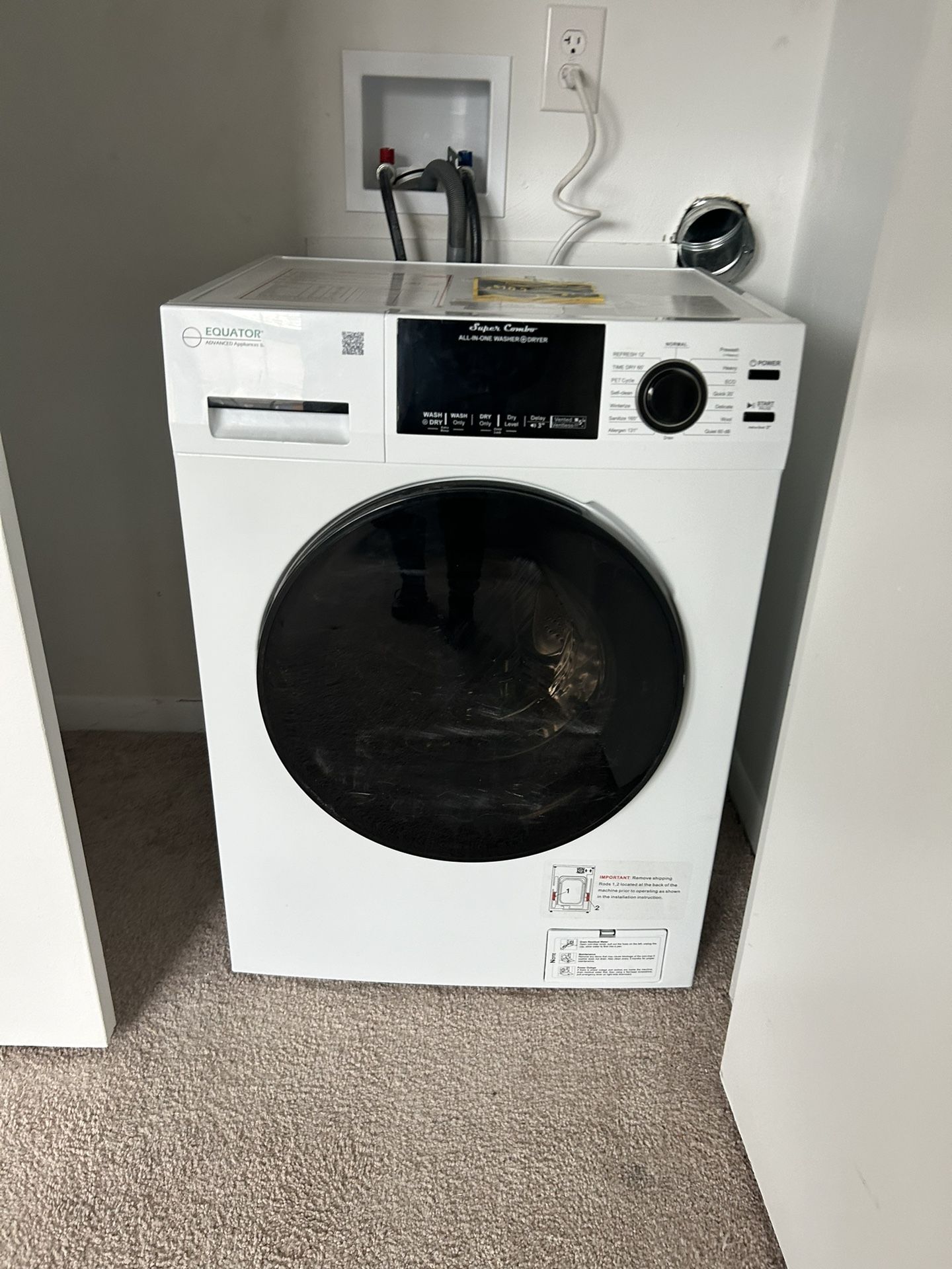 Washer/dryer “ ALL IN ONE”