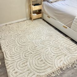 Like New 8x10 Cream Modern Rug