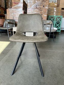 Modern Upholstered Dining Chair With Arms, Performance Fabric Seat, Wood Frame. Beige/Brown/Green