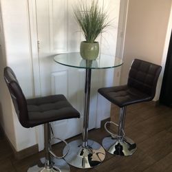 Glass Table And Stools 