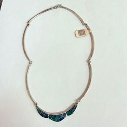 Sterling Silver Abalone Necklace 