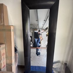 Restoration Hardware Leather, Framed, Long Mirror
