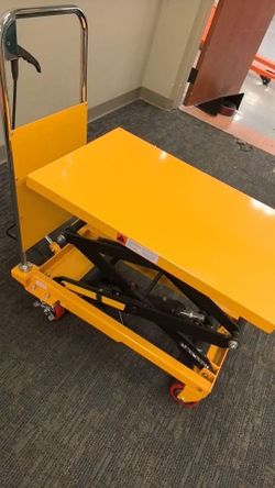 Hydraulic Double Scissor Lift Table Cart 330 lbs Capacity, 43.3" Extended Table Height A-2003