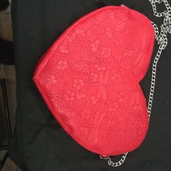 Faux Leather Red Butterfly+ SHLD BAG