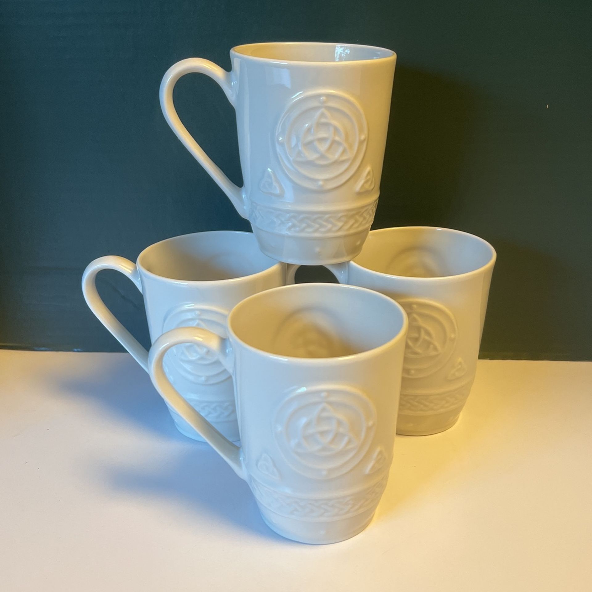 Irish Belleek Celtic Mugs