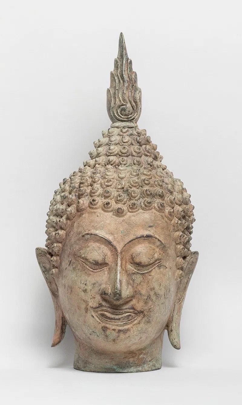 Vintage South Asian Bronze Buddha Head