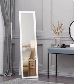 HOMCOM Full Length Glass Mirror, Freestanding or Wall Mounted Dress Mirror for Bedroom, Living Room,