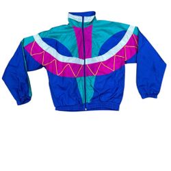 Vintage Fusilli 90s Multicolor Windbreaker Kids Jacket Size Large 14