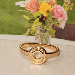 #2382, COACH RING,  GOLD TONE HALO OPEN CIRCLE, SIZE 8 