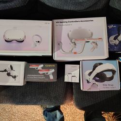 Quest 2 256gb & Lot Of Accessories, Controllers 