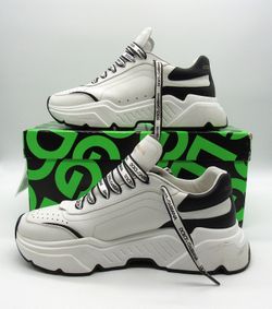 Dolce & Gabbana Women's Daymaster Chunky Leather Sneakers White Black EU 41