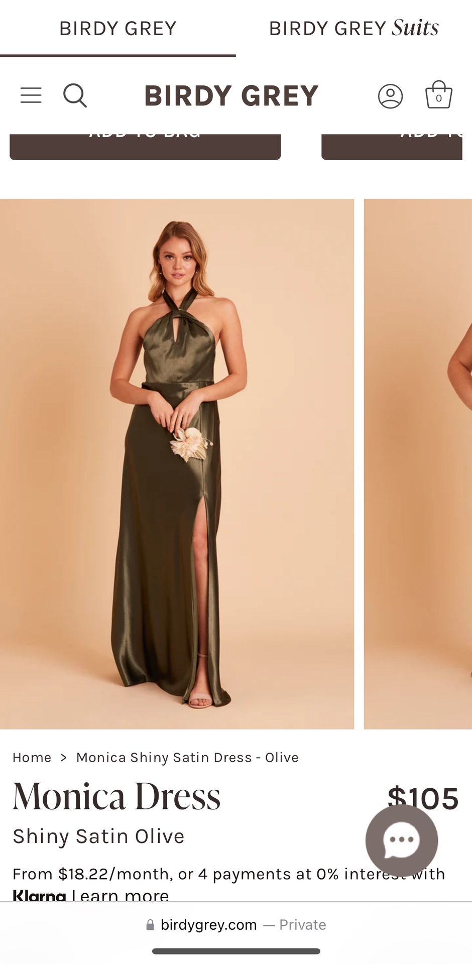 Birdy Grey Monica Olive Shiny bridesmaid Dress