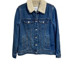 Denim Tucker Jacket With Faux Fur Collar