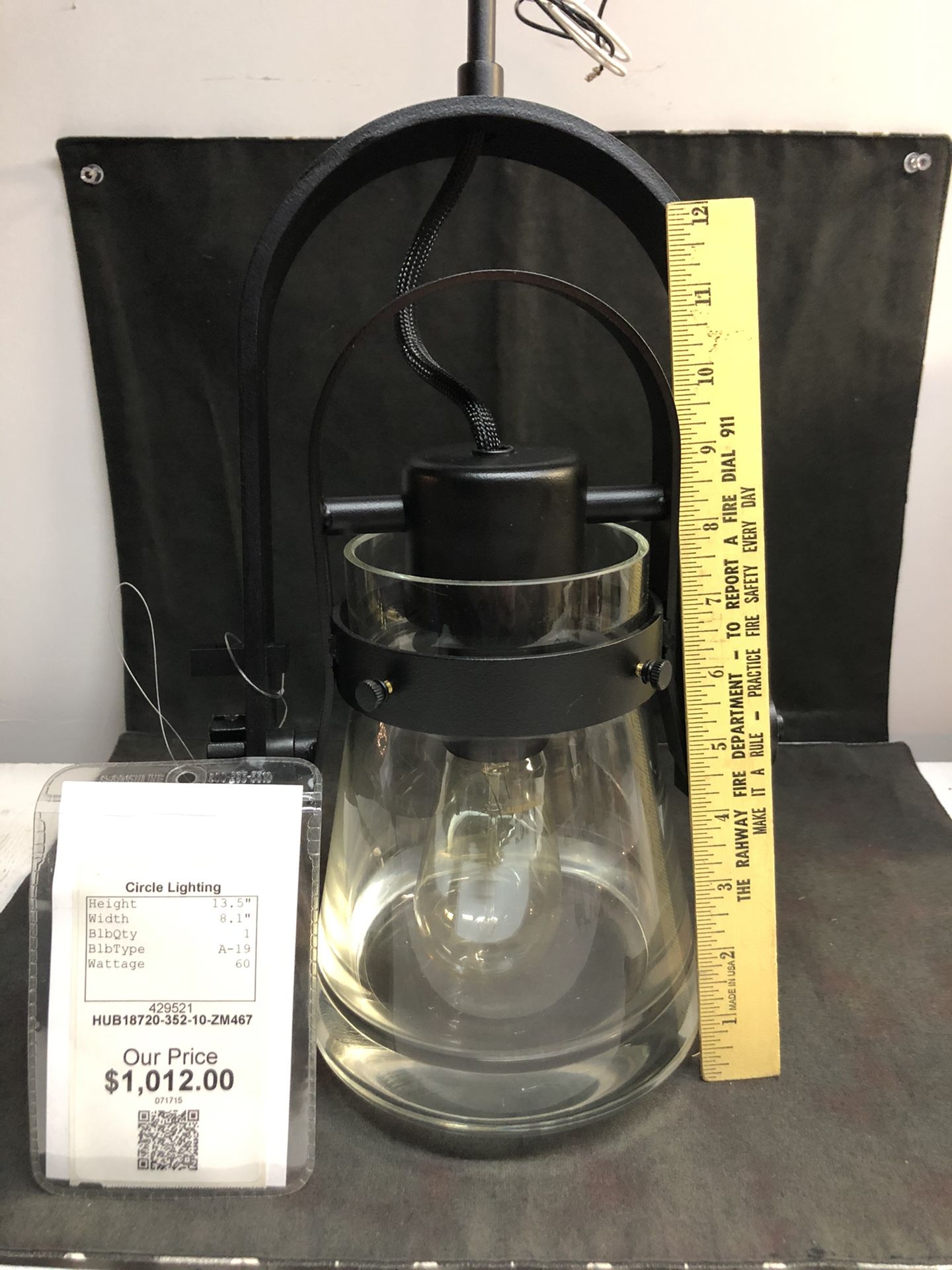 Erlenmeyer Large Mini Kitchen Pendant Light Hubbardton Forge Base Item #18720 NEW WITH TAG