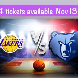 4 Los Angeles Lakers Vs Memphis Grizzlies Tickets 