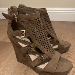 Guess Brown Wedge Sandals 
