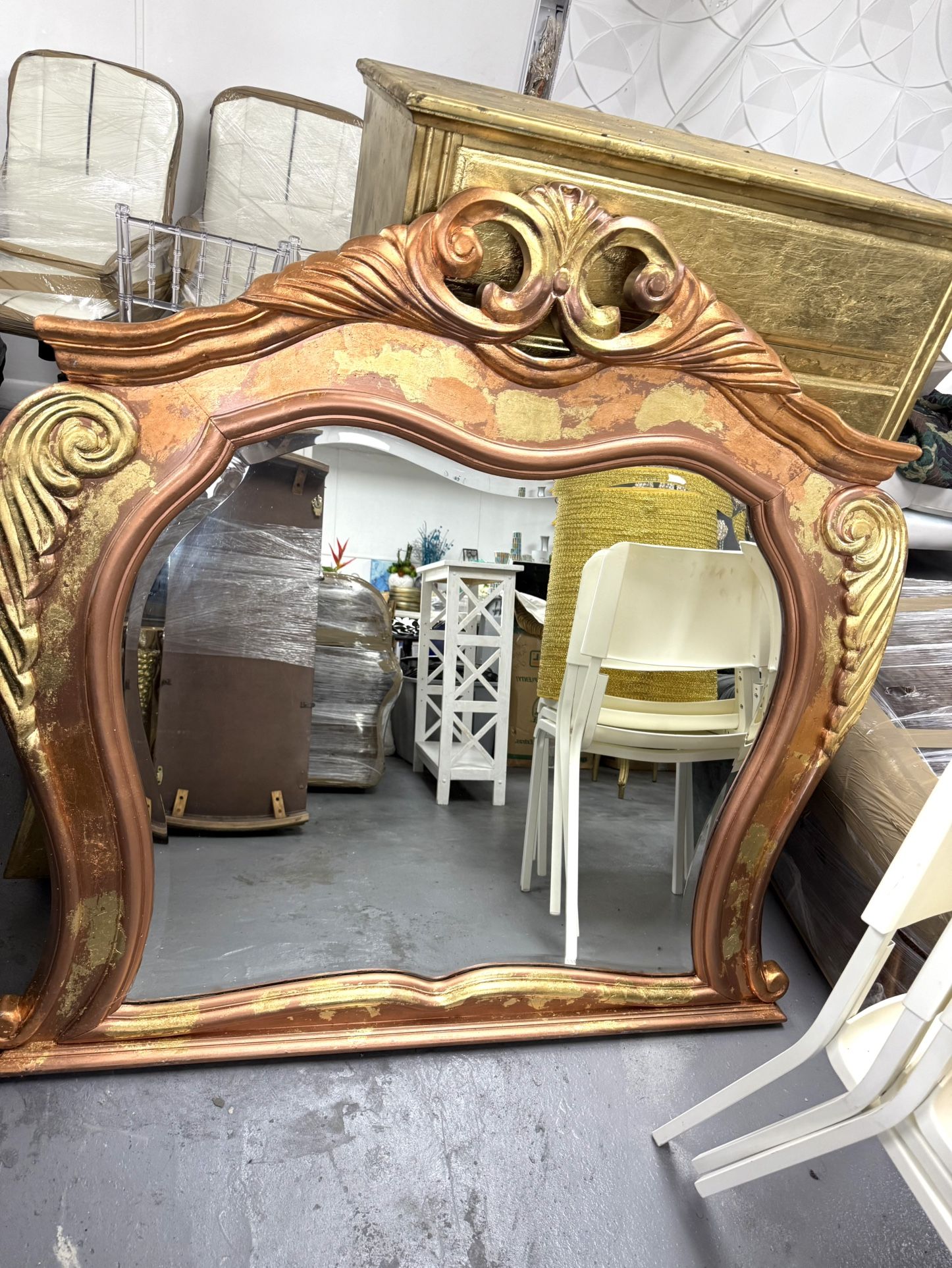 Gold Antique mirror Dresser For Bedroom