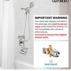 gotonovo Tub Shower Faucet Set,2 in 1 Dual Shower Head and Handle Set with Tub Spout Chrome, And Nickel C39