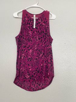 Lululemon Pink Leopard Print Athletic Tank Top Size 10