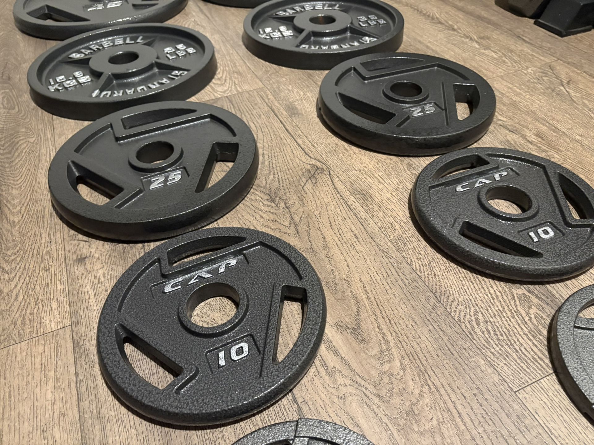 BRAND NEW Full Set Of Cast Iron Weight Plates  from 5s to 45s [Total: 245 lbs] 