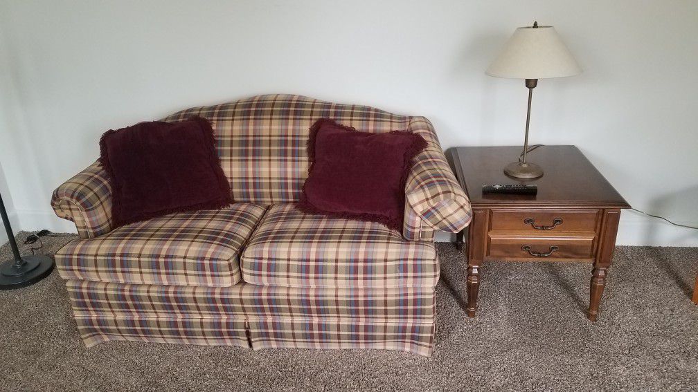 Loveseat and Ethan Allen end table