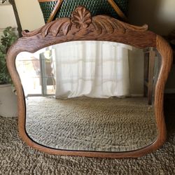Antique Oak Mirror