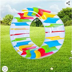 65" Diameter Kids Colorful Inflatable Wheel Roller Pool Float