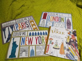 Adult Coloring books " New York, London, Paris and Vogue" Bundle