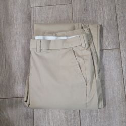 GEORGE Mens Tan KhakiFlex Stretch Flat Front Performance Dress Pants 40x32