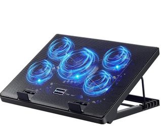 Kootek Laptop Cooling Pad – 5 Fans, Adjustable Stand – Excellent Condition – $15