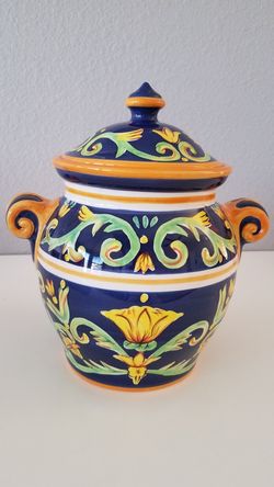 Mezzana hand painted cookie jar decor