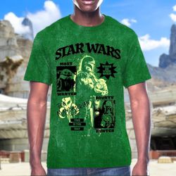 Star Wars The Mandalorian Men’s Green Graphic T-Shirt Sz L