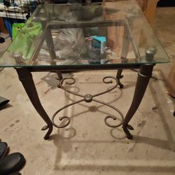 Glass Top Side Table
