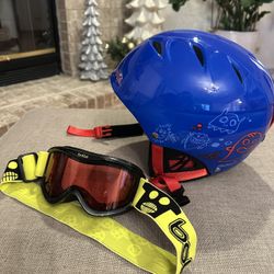 Ski Helmet And Goggles For Kids 