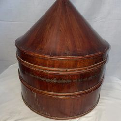 Antique Three Tiered Chinese Wooden Hat Box EFOC!