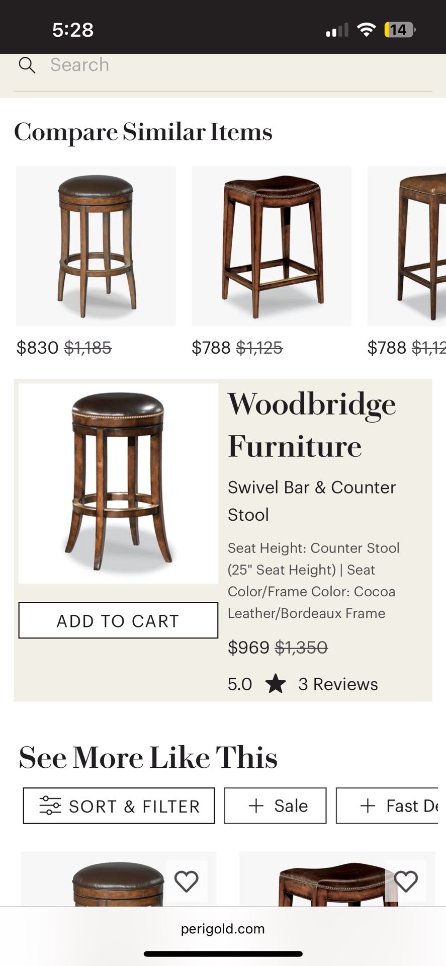 Elegant Woodbridge Furniture Co. Swivel Bar Stools – Set of 2