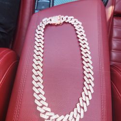 Vvs 22 Inch Rose Gold Diamond Iced Out Chain 