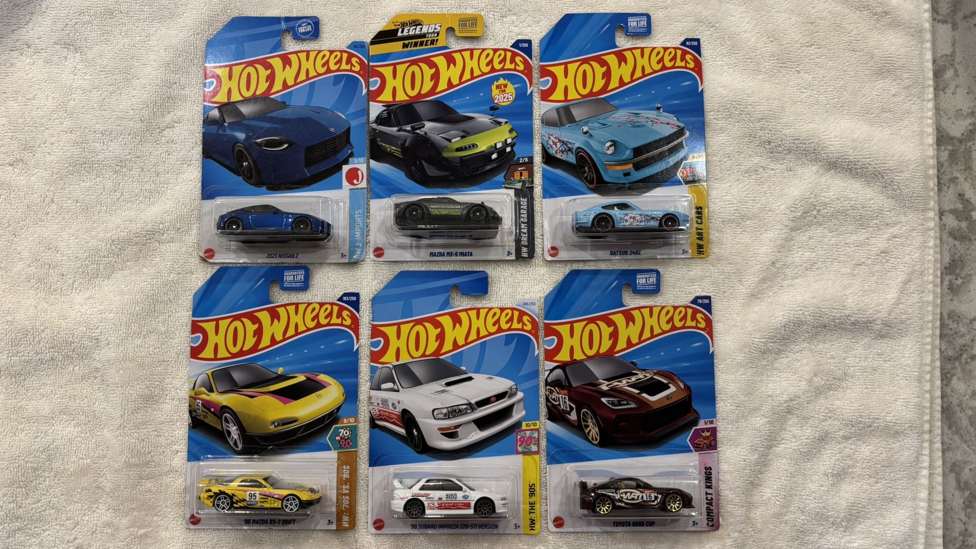 Hot Wheels JDM Mazda Nissan Toyota Subaru Lot Of 6 Cars New