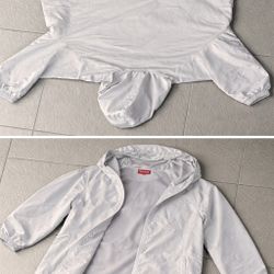 Supreme Light Gray Hooded Windbreaker Jacket