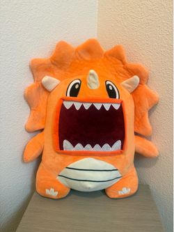 Good Stuff ORANGE MONSTER Dinosaur 8"  Plush Toy Stuffed Animal Open Mouth