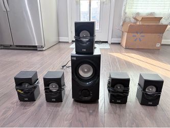 Acoustic Audio by Goldwood AA5171 5.1 Surround Sound Bluetooth Home Entertainment System (6 Speakers, 5.1 Channels, Black with Silver)