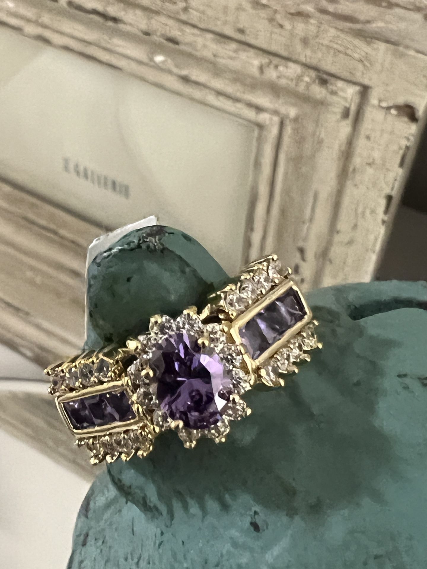 CZ Amethyst Gold Plated Ring