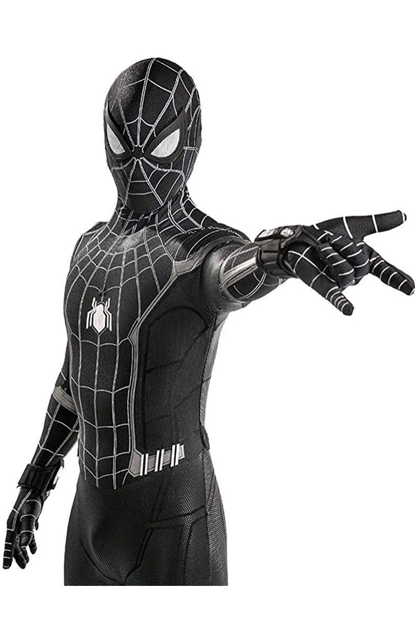 Lotusuncostume Black Superhero Bodysuit Spandex Zentai Suits Halloween Cosplay Costume