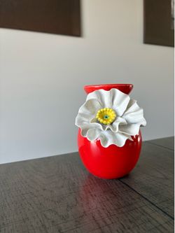 Anthropologie White Poppy Vase