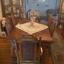 Mahogany Dining Table And China Cabinet 