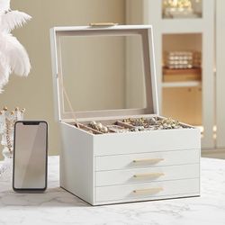 4-Layer Jewelry Box with Glass Lid/ Surface Defective！