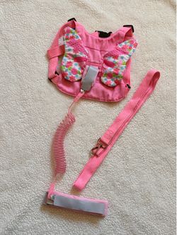 1pc Pink Harness Leash for Girls, 2-In-1 Traction Safety Belt