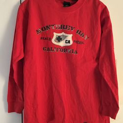 Red Kids Long Sleeve Shirt Size Large